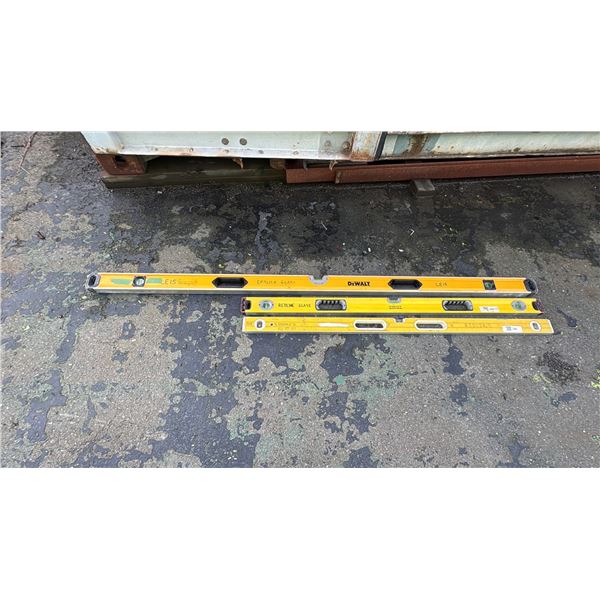 GROUP OF 3 LEVELS- DEWALT 6', STANLEY 4', STABILA 4'