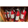 Image 11 : SHELF LOT OF HILTI ACCESSORIES ETC. 2 HEAT GUNS, CHALK LINE, QUARTZ BULBS, OVER 10 FIRE EXTINGUISHER