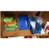 Image 9 : SHELF LOT OF HILTI ACCESSORIES ETC. 2 HEAT GUNS, CHALK LINE, QUARTZ BULBS, OVER 10 FIRE EXTINGUISHER