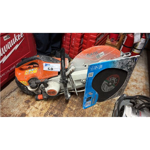 STIHL GAS POWERED CONCRETE CUT OFF SAW 14". COMES WITH METAL BLADE TS420