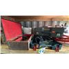 Image 1 : GROUP LOT. BOSCH ROUTER, TRIMMER ROUTER, ELECTRIC HAMMER DRILL WITH BITS, BRAD NAILER, JOBSITE FILE