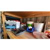 Image 3 : GROUP LOT LARGE PULLEYS AND CABLE, ROLLERS, EPOXY GUNS, TENT TIE DOWNS, LOCKS, NYLON CORD,