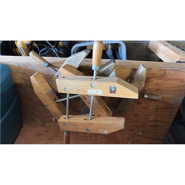 BUCKET OF ASST WOOD WORKING CLAMPS-APPROX 14