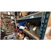 Image 1 : 3 SECTIONS OF METAL RACKING. 4X 8' X 3' UPRIGHTS, 18 10' BEAMS, PLYWOOD DECKING. NO CONTENTS,