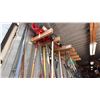 Image 4 : GROUP LOT SHOVELS, LOAD BARS, MAGNET SWEEPERS, GARDEN RAKE, BAR CLAMPS.