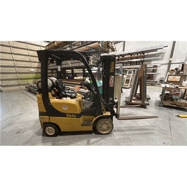 YALE FORKLIFT. MODEL GLC050VXNVSE083, PROPANE,  6,655 TOTAL HOURS *HOURS NOT VERIFIED*