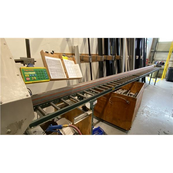 TIGER STOP FEED TABLE 22' LONG WITH CONVEYOR AS IN PHOTO WITH SPARE PARTS