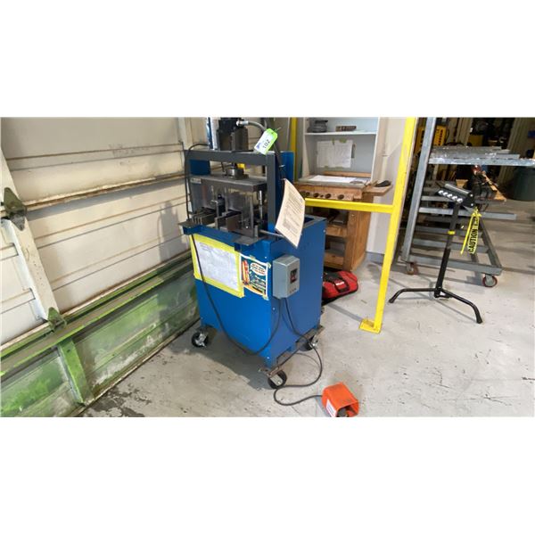 HYDRAULIC PUNCH PRESS WITH FOOT CONTROL. ON WHEELS. 110V