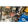 Image 4 : MILERMATIC 211 AUTOSET WITH MVP WIRE FEED WELDER ON WHEELED CART WITH GAUGES, HELMET. TANK