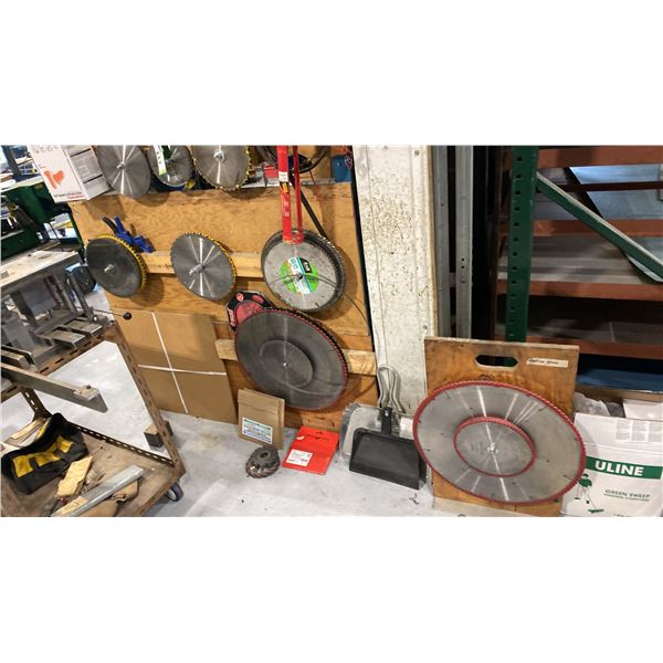 ASST OF SAW BLADES-APPROX 40. SOME NEW, SOME USED, SOME SHARPENED. VARIOUS SIZES