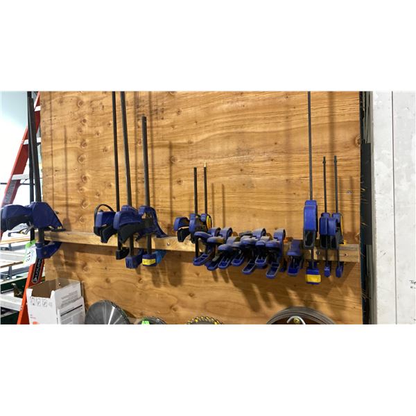 GROUP OF CLAMPS-APPROX QUICK GRIP AND 8 CLAMPS