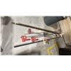 Image 1 : GROUP OF LONG BAR CLAMPS. 4'-8' LONG. 8 PIECES PLUS HEAVY DUTY CROW BAR WITH GARBAGE CAN