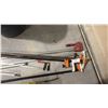 Image 2 : GROUP OF LONG BAR CLAMPS. 4'-8' LONG. 8 PIECES PLUS HEAVY DUTY CROW BAR WITH GARBAGE CAN