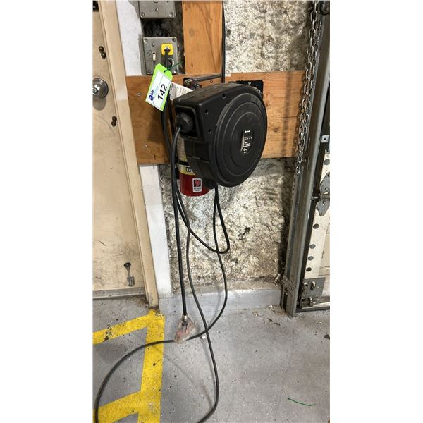 DEWENILS WALL MOUNTED EXTENSION CORD REEL LOCATED IN ZONE 4D- BRING TOOLS TO REMOVE FROM WALL