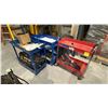 Image 2 : 3 METAL SHOP CARTS. TWO BLUE ONE RED, INC EMPTY FATMAX TOOL BOX
