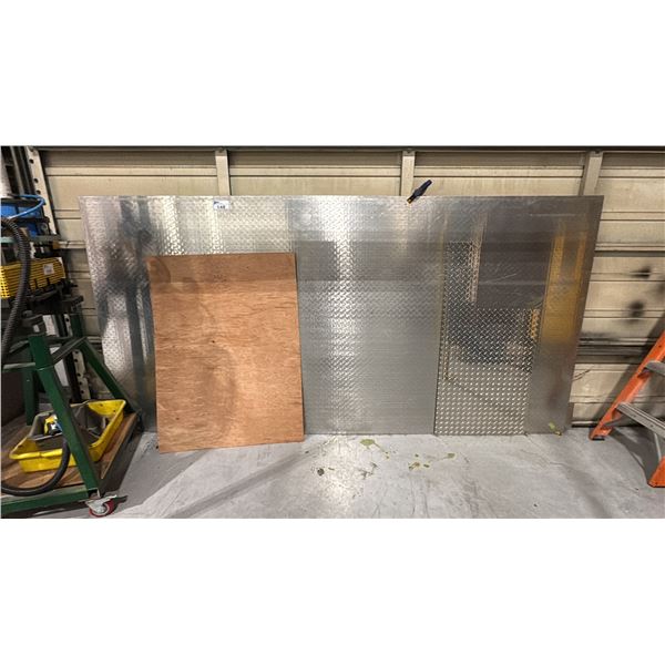 5'X10' SHEET OF ALUMINUM CHECKER PLATE AND SMALL PIECE