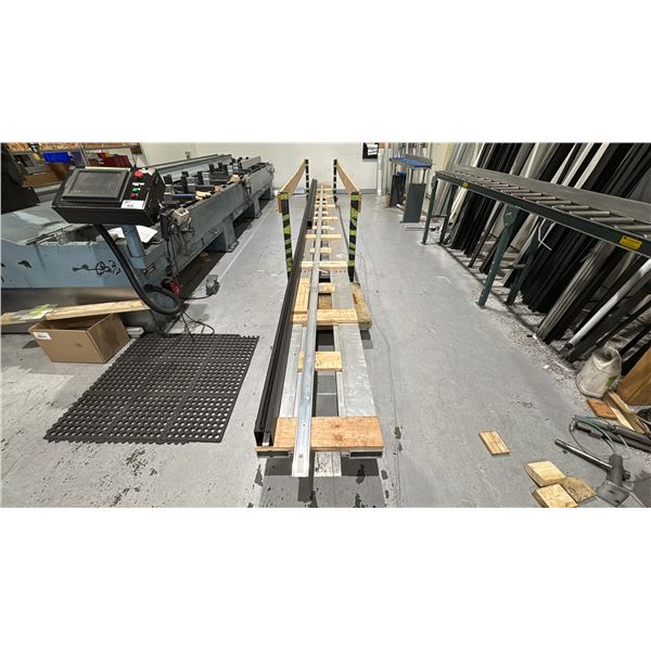 ROLLING PRODUCT CART WITH CONTENTS. 25' LONG