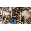 Image 1 : 1 SECTION METAL RACKING. 2X12' X42" UPRIGHT FRAMES, 6X12' BEAMS AND DECKING,