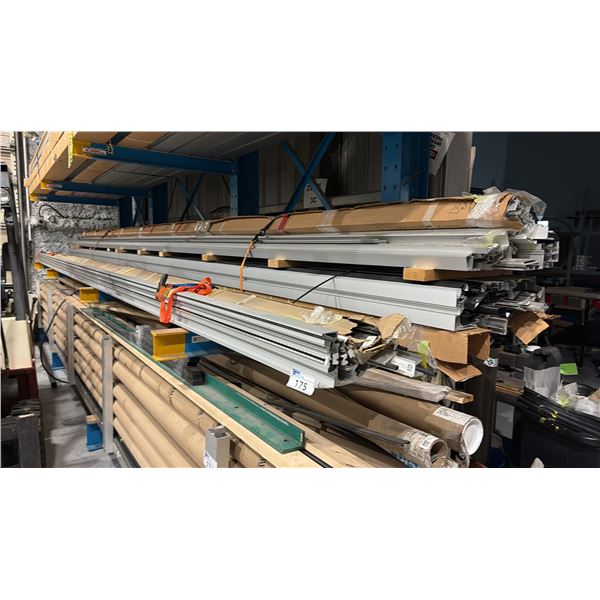 SHELF LOT OF 24' ALUMINUM EXTRUSIONS