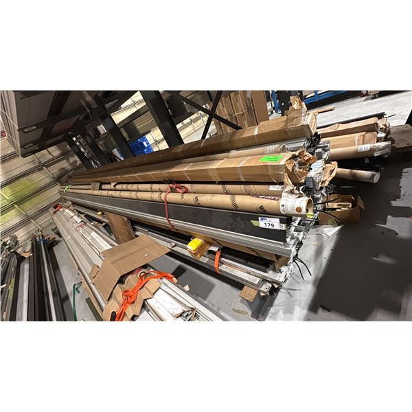 SHELF LOT OF 24' ALUMINUM EXTRUSIONS