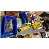 Image 5 : METAL WORK TABLE 48"X24" WITH CONTENTS. 4' STANLEY LEVEL, PRINTER, TRAILER HITCH EXTENSION, ETC