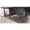 Image 3 : TILTING WORK TABLE. 10' X 8' CARPET COVERED. TILTS TO 90 DEGREES. ON WHEELS
