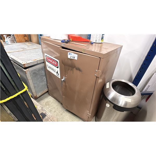 METAL CABINET WITH PAINT SUPPLIES, PAINT CANS, AND 4 DRAWER FILE CABINET WITH ASST SAFETY SUPPLIES,