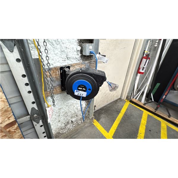 DEWENWILS 40' EXTENSION CORD REEL. BUYER TO BRING TOOLS TO REMOVE FROM WALL