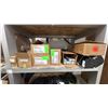Image 6 : CUSTOM ALUMINUM SHELVES WITH CONTENTS. AUTO DOOR CLOSURES, SILICONE SEALANT, SAFETY HARNESSES AND