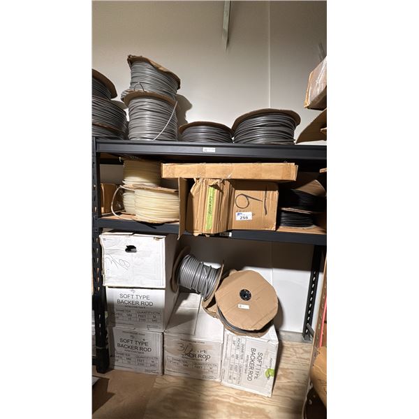 GROUP LOT OF FOAM AND RUBBER GLASS GASKET MATERIAL APPROX 20 ROLLS VARIOUS SIZES