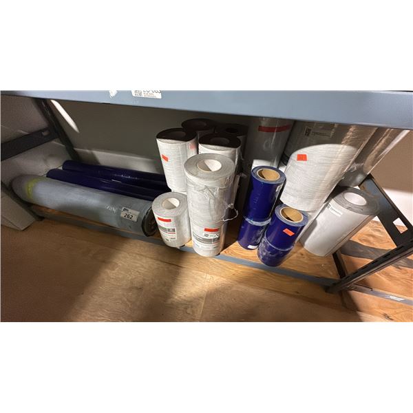 SHELF LOT WITH 6", 12", 36" SOPREMA, PROTECTO VAPOUR BARRIER APPROX 25 ROLLS