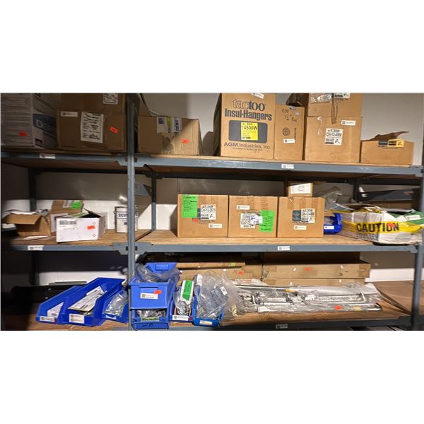 5 SHELVES WITH INSTALLATION PINS, DEF FLUID, COMMERCIAL DOOR HANDLES, ETC