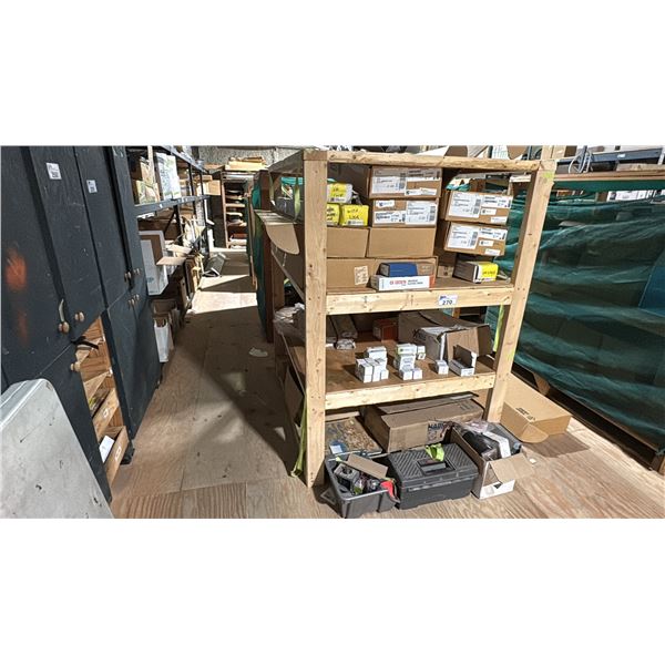 GROUP LOT OF SPECIALTY DOOR HARDWARE, CONTENTS OF SHELF PALLET, PUSH BAR PANIC EXIT HARDWARE,