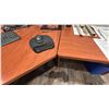 Image 4 : L SHAPED CORNER DESK WITH BLACK DRAWER PEDESTAL. 6'X6'6"