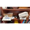 Image 5 : GROUP LOT OF OFFICE SUPPLIES. PAPER CUTTER, THREE HOLE PUNCH, BATTERIES, FELT PENS, STAPLERS,