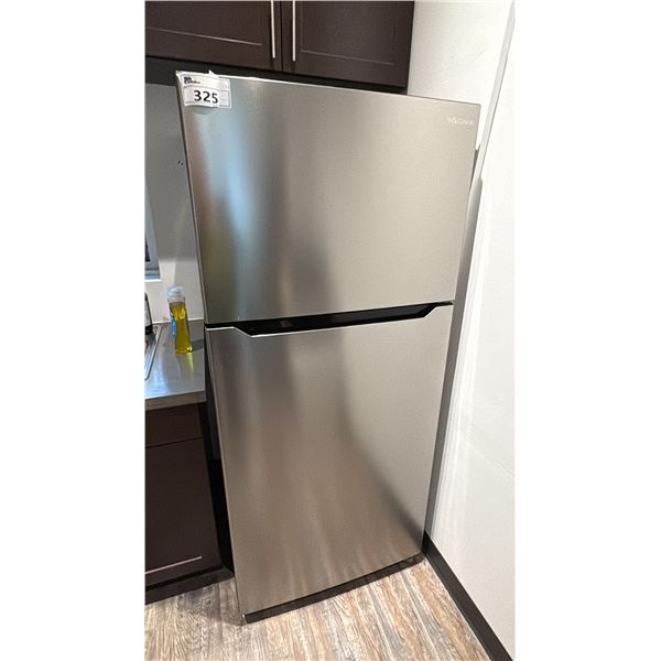 30" INSIGNIA STAINLESS FRIDGE 66" HIGH. WITH SOME CONTENTS