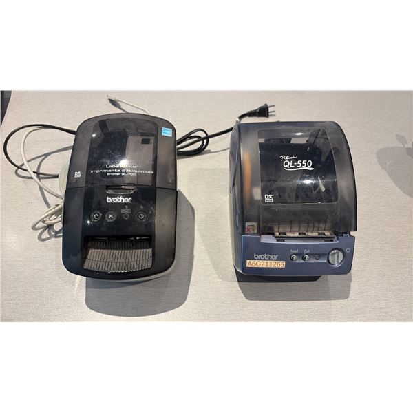 2 BROTHER LABEL PRINTERS MODEL QL-700 AND QL-550
