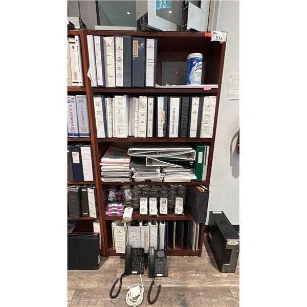 2 DARK CHERRY WOOD GRAIN LAMINATE 6' BOOK SHELVES NO CONTENTS