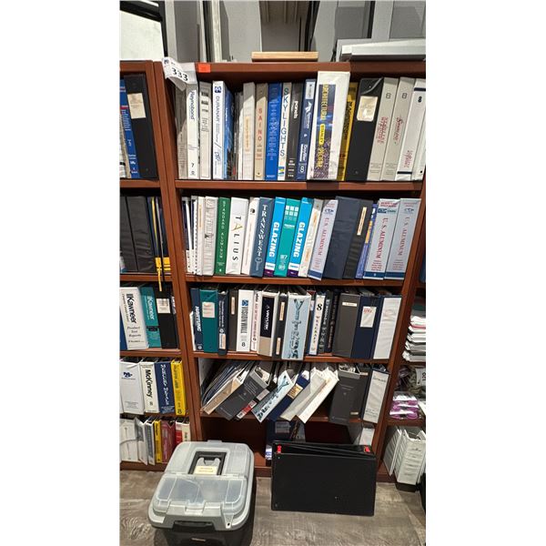 2 DARK CHERRY WOOD GRAIN LAMINATE 6' BOOK SHELVES NO CONTENTS