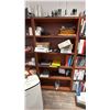 Image 2 : 2 DARK CHERRY WOOD GRAIN LAMINATE 6' BOOK SHELVES NO CONTENTS