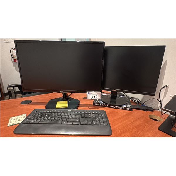 2 X 24" MONITORS. LG AND ACER