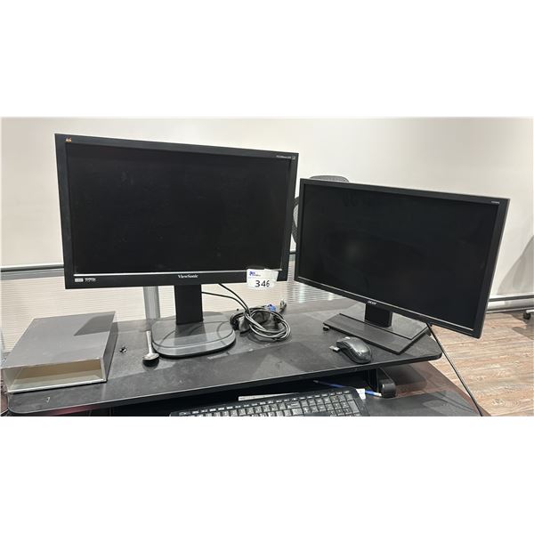 2 24" MONITORS WITH ADJUSTABLE SIT STAND