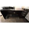 Image 2 : 2 66"W DESKS, PLAN CABINET AND 8'W OVERHEAD CABINET WITH GLASS DOORS, TACK BOARD,