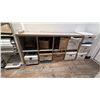 Image 7 : 2 66"W DESKS, PLAN CABINET AND 8'W OVERHEAD CABINET WITH GLASS DOORS, TACK BOARD,