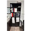 Image 3 : 2 LARGE L SHAPED DESKS. 9'X6', 8'X9 1/2', BOOKCASE, 2 DRAWER PEDESTALS, NO CONTENTS