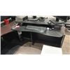 Image 1 : 2 66"X66" CORNER DESKS WITH OVERHEAD HUTCHES, 2 DRAWER PEDESTALS, SMALL BOOKCASE, STATIONARY TABLE,