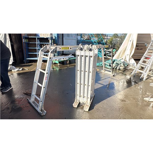 PAIR OF FEATHERLITE ALUMINUM COMBINATION LADDERS. MODEL 3316