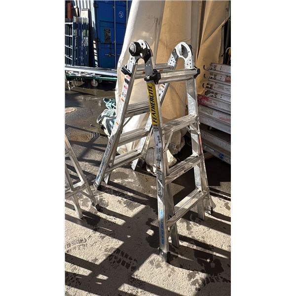 FEATHERLITE COMBINATION STEP/EXTENSION LADDER. 21' MAX.