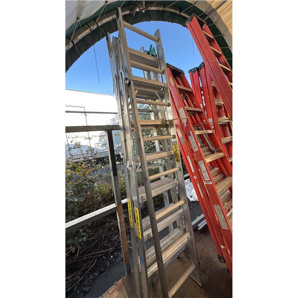 FEATHERLIGHT ALUMINUM COMBINATION LADDER. MODEL FL-2287-08. MAX. 16'3"