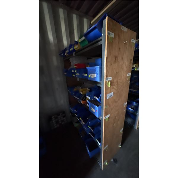 48" SHELF WITH CONTENTS. LARGE ASSORTMENT OF STAINLESS FASTENERS AND SHEET METAL SCREWS